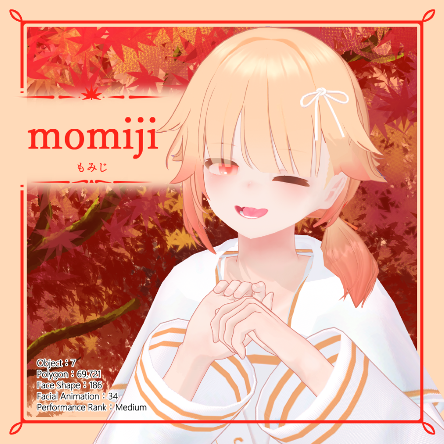 a6butterba's tweet photo. Butter突然のプレゼント企画🎁！

【モミジ_オリジナル3Dモデル】の発売を祝して2名様にプレゼント🎉🎊

応募方法は当アカウントのフォロー＆リポストとなります⭐︎

応募締切は本日から5日間！
締切10月28日まで！
当選者はDMで
お気軽にご応募ください🍁

BOOTH
https://t.co/kqvdLGdwI5

#VRChat https://t.co/b9H67bjDef