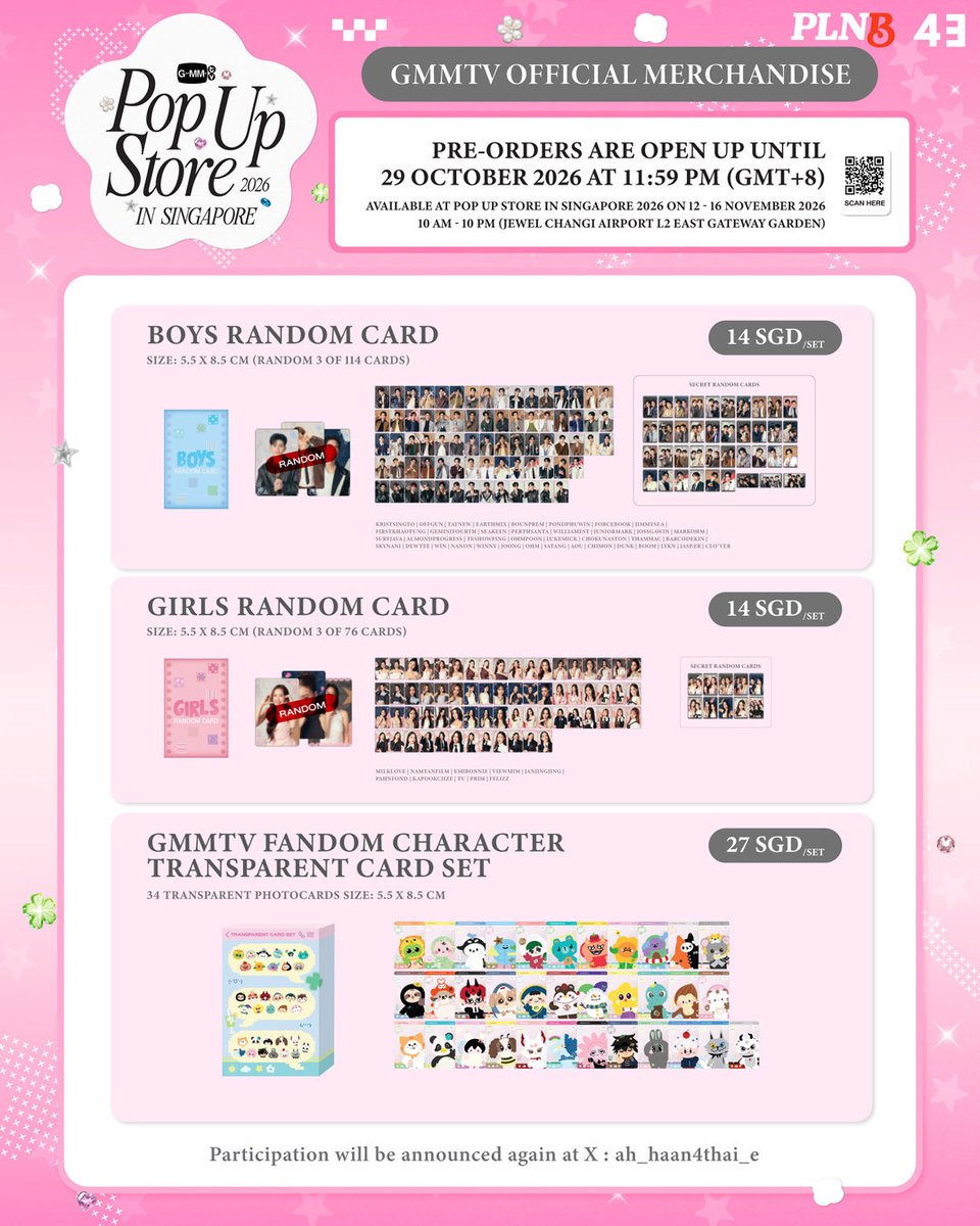 ah_haan4thai_e's tweet photo. GMMTV POP UP STORE IN SINGAPORE 2026  Online pre-order opens 
【Online Pre-Order Details】
• Dates: 2026.10.23 (16:00 GMT+8) – 2026.10.29 (23:59 GMT+8)
• Order here: https://t.co/hqv3n7PX6j
• Pickup & Delivery: On-site pickup / Local shipping / International shipping
 #GMMTVPOPUPSTOREINSINGAPORE  #GMMTVPOPUPSTORE  #GMMTV
