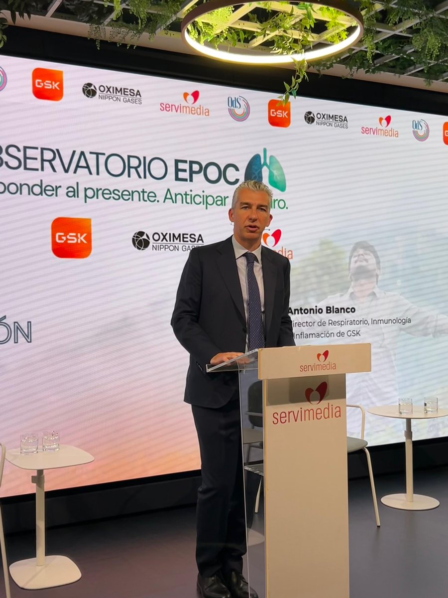 OdSalud's tweet photo. Inauguramos #ObservatorioEPOC: 'Responder al presente. Anticipar el futuro', con la participación de:

▪️ Pablo Iglesias, director de Información y Contenidos de @Servimedia.

▪️ Patricia del Olmo,  @PatriDelOlmo24  presidenta del @OdSalud 

▪️ Antonio Blanco, director de Respiratorio, Inmunología e Inflamación de @GSK_ES.

▪️ Mercedes Navío Acosta, gerente asistencial de Hospitales de la @ComunidadMadrid.

🫁 Un encuentro para impulsar una respuesta coordinada frente a los desafíos sanitarios y sociales de la #EPOC.

Con el apoyo de @GSK_ES y @OximesaNG.