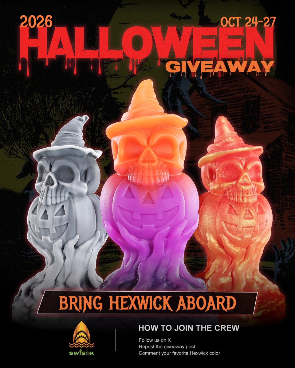 SwisokOfficial's tweet photo. 🎃HEXWICK HALLOWEEN GIVEAWAY🏴‍☠️

A cursed lantern has surfaced—and one lucky sailor will take it home. Will Hexwick join your crew?

⚓YOUR TREASURE
1 winner will receive 1 Hexwick — The Cursed Lantern!

🗺️HOW TO JOIN THE VOYAGE
① Follow us @SwisokOfficial
② Repost this post
③ Comment your favorite Hexwick color: Witching Haze, Phantom Ash or Emberhex

🌊THE NEXT VOYAGE
OCT 28–31: 15% OFF + FREE gifts | More treasure👇
https://t.co/MFbuwBJ7FQ

📌Check comments for giveaway rules!