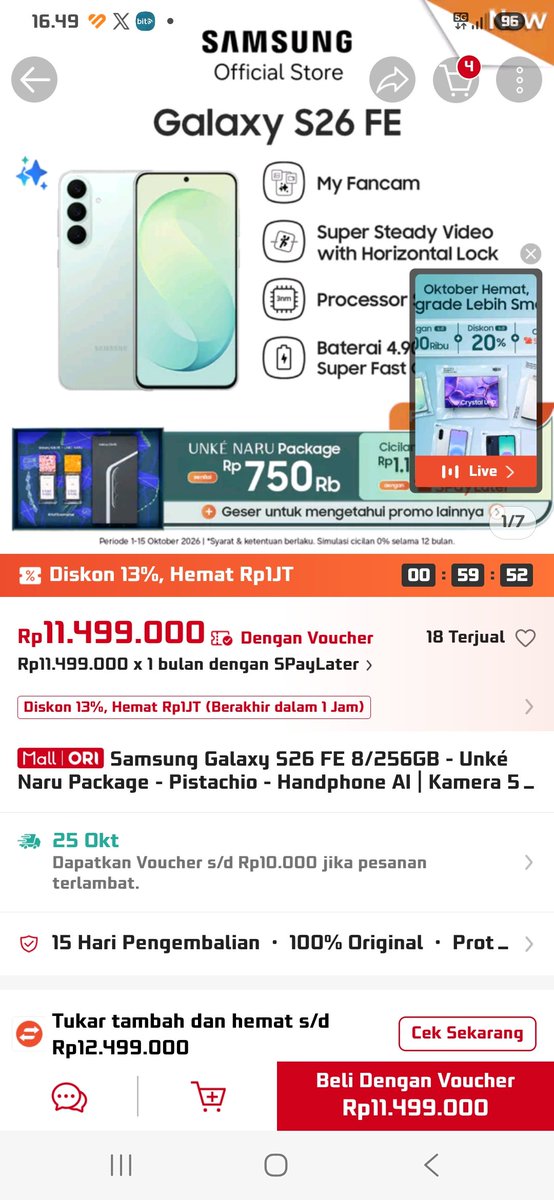 R3STU1BU's tweet photo. @ShopeeID “Suka banget dan pengen punya The FEnomenal Creator Phone #GalaxyS26FE 🥳 #ItsFEnomenal #S26FEnomenalxShopee”
😍 https://t.co/K4P4J2tkvA