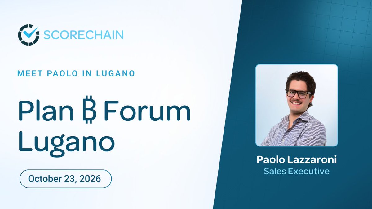 scorechain's tweet photo. Scorechain is at Lugano’s Plan ₿ today.

Our Sales Executive Paolo Lazzaroni is on site to discuss crypto AML, blockchain intelligence and how compliance teams can screen transactions and counterparties with confidence.

Want to meet? Book here: https://t.co/4oaAdbCkqq https://t.co/Ep6zGiKAam