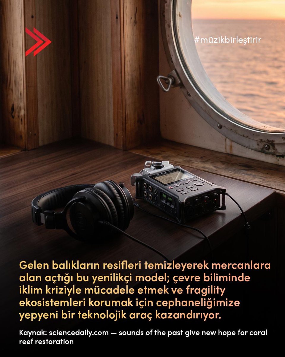 msg_online's tweet photo. Ses, evrenin en güçlü iletişim formudur; doğa bile iyileşmek için doğru ritimleri arar. Deniz biyologlarının yayımladığı büyüleyici çalışma, sualtı hoparlörleriyle yayılan sağlıklı resif seslerinin, hasarlı bölgelerdeki balık popülasyonunu 2 katına çıkardığını ve tür çeşitliliğini %50 artırdığını kanıtlıyor. Ekosistemi temizleyen balıkları geri çekerek mercanların büyümesini sağlayan bu biyo-akustik model, ses biliminin gezegenimizin geleceğine nasıl hayat verebileceğini gösteriyor.

Sound is the most powerful form of communication in the universe; even nature seeks the right rhythms to heal. The fascinating study published by marine biologists demonstrates that healthy reef sounds broadcasted via underwater loudspeakers doubled the fish population and increased species diversity by 50% in degraded areas. This bio-acoustic model, which attracts fish that clean the ecosystem and allow corals to regrow, demonstrates how sound science can bring life to the future of our planet.

#MSG #MüzikBirleştirir #DoğanınSesi #MercanResifleri