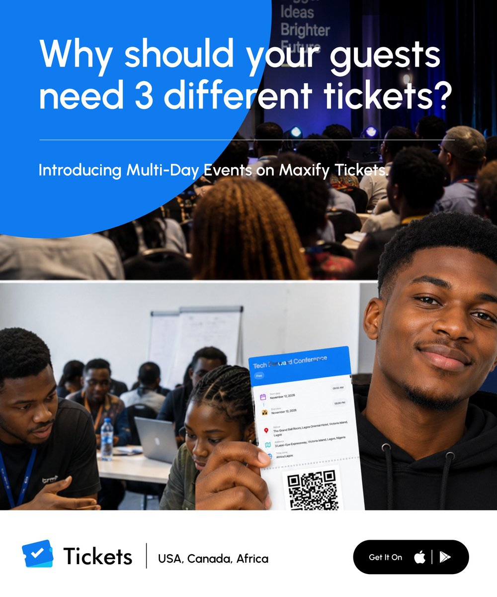 MaxifyTickets's tweet photo. It’s Friday! Planning a 3-day seminar or conference? No need for separate tickets for each day!

With Maxify Tickets, one ticket covers all days, and you can set different start and end times for each day. 

Less stress, smoother check-ins!
Create yours at https://t.co/wUlzjqHu2q https://t.co/PvhX7jZwV7