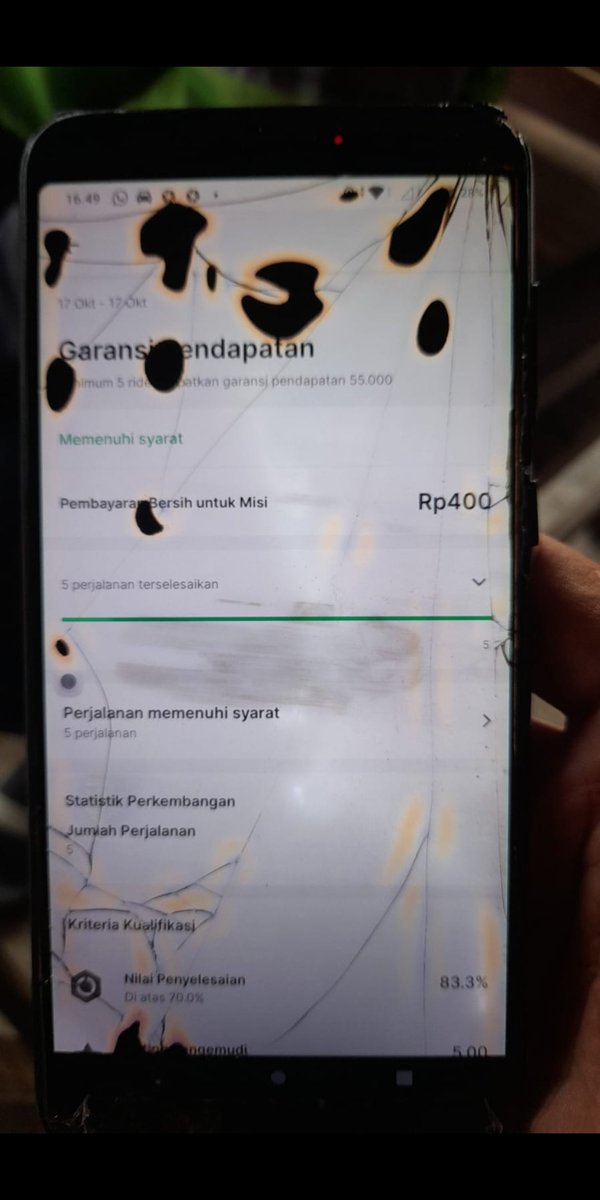 isyaaman's tweet photo. @GrabID Tanggal 17 oktober pendapat bersih 38.100
Skema insentif 5 trip, performa 70% keatas, maka akan diberi tambahan agar pendapatn jadi 55.000 https://t.co/hZya2HneQa