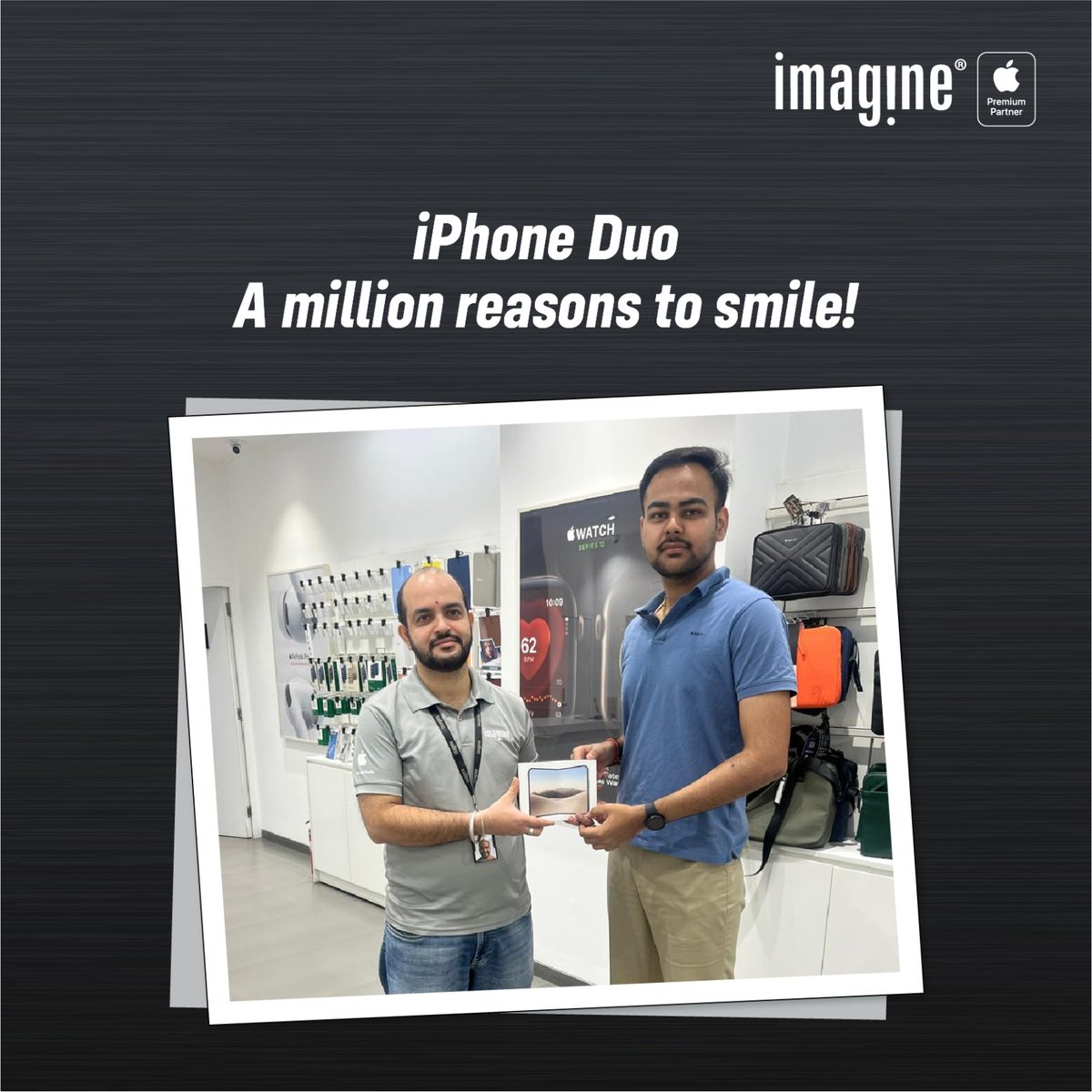 ImagineApplePR's tweet photo. New iPhone. New excitement. Happy smiles! 📱✨

Celebrating happy customers and unforgettable moments at the iPhone Duo Launch at imagine! 🎉

Here's to new beginnings, exciting upgrades, and the joy of bringing home your favourite iPhone.

Thank you for being part of the celebration! ❤️

#Tresor #Imagine #iPhoneDuoLaunch #HappyCustomers #iPhoneLaunch #AppleExperience #NewiPhone #CustomerHappiness