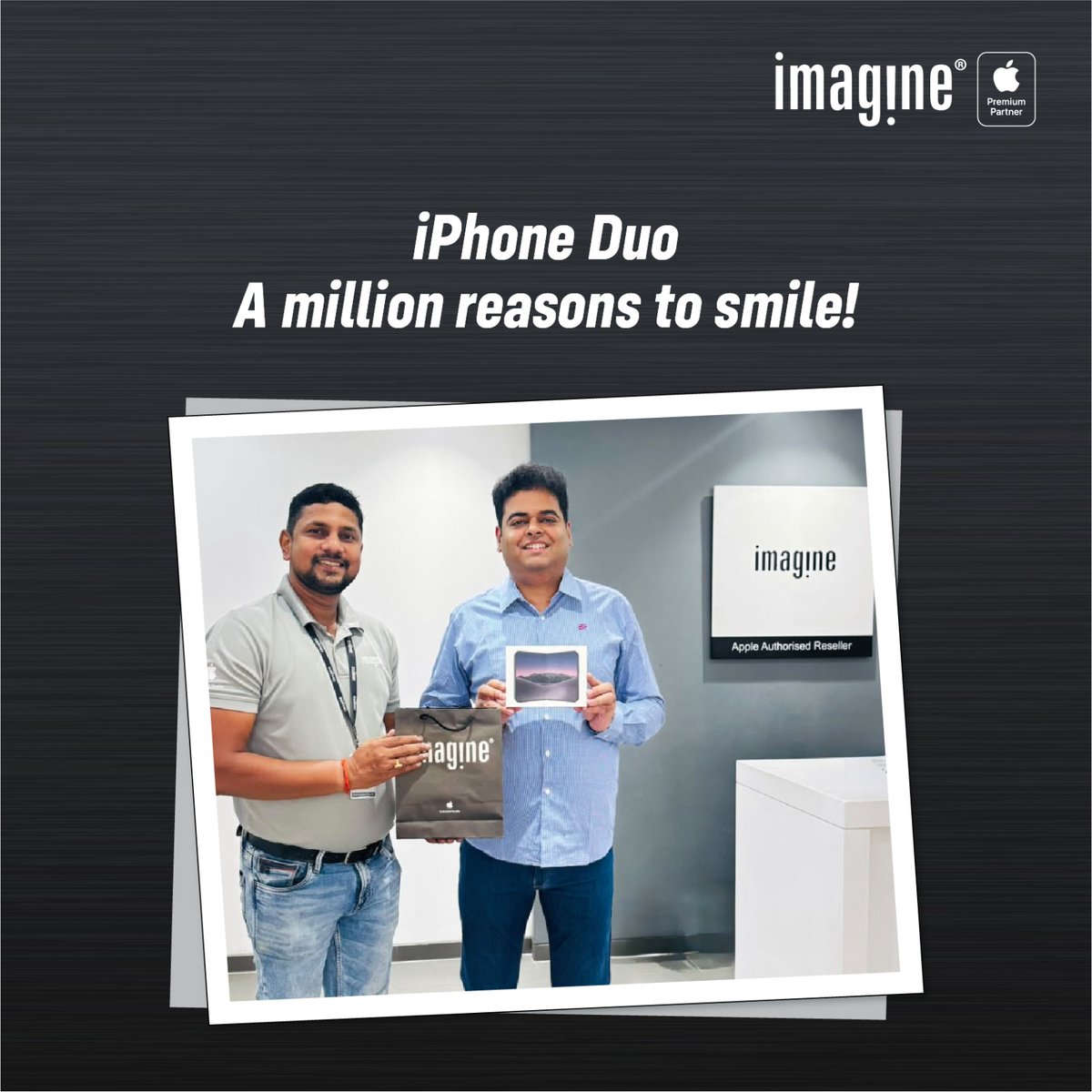 ImagineApplePR's tweet photo. New iPhone. New excitement. Happy smiles! 📱✨

Celebrating happy customers and unforgettable moments at the iPhone Duo Launch at imagine! 🎉

Here's to new beginnings, exciting upgrades, and the joy of bringing home your favourite iPhone.

Thank you for being part of the celebration! ❤️

#Tresor #Imagine #iPhoneDuoLaunch #HappyCustomers #iPhoneLaunch #AppleExperience #NewiPhone #CustomerHappiness