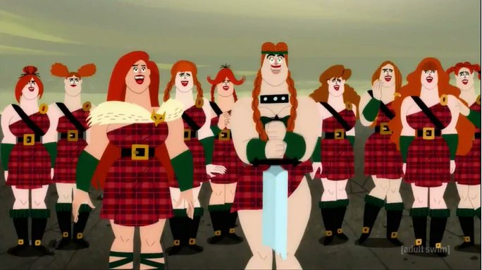 PotatoMcWhiskey's tweet photo. I think theres valid criticism in the african character design here, face shape looks pretty similar to a baboon. Also this is how they depicted the scottish...
I love Samurai Jack, 1 of all time favourites but we do need to acknowledge its use of stereotypes in character design https://t.co/YMO9cpC9wH