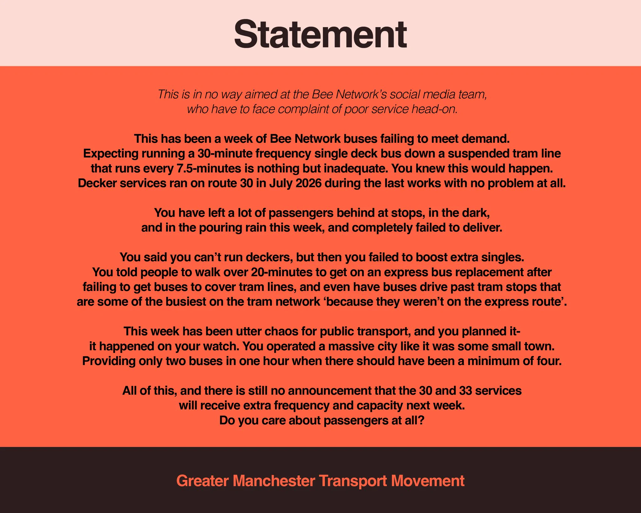 GM Transport Movement on X: 