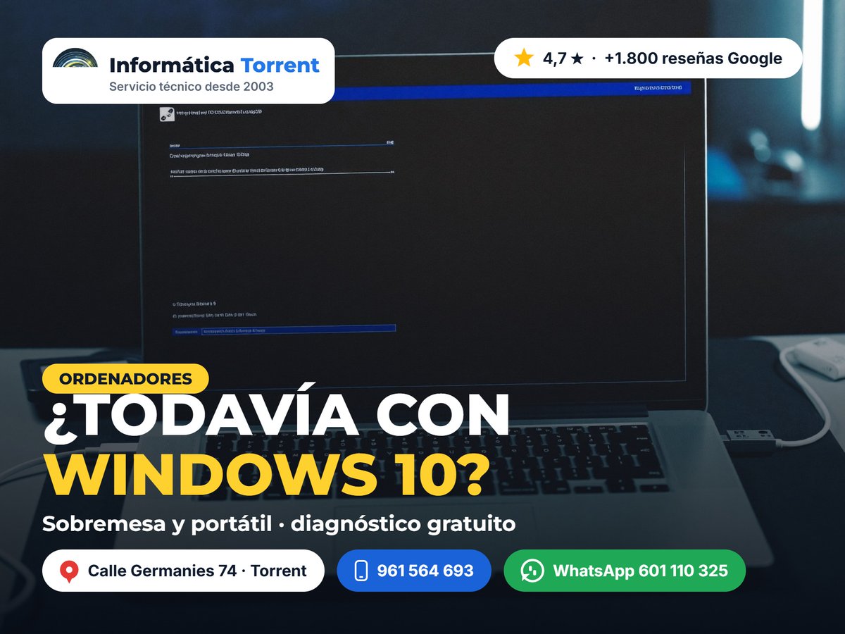 InformaticaTorr's tweet photo. ¿Todavía con Windows 10? Formateamos el ordenador e instalamos Windows 11.
📲 WhatsApp 601 110 325 #ReparacionOrdenadores #Portatil https://t.co/ITF6V8IHr1