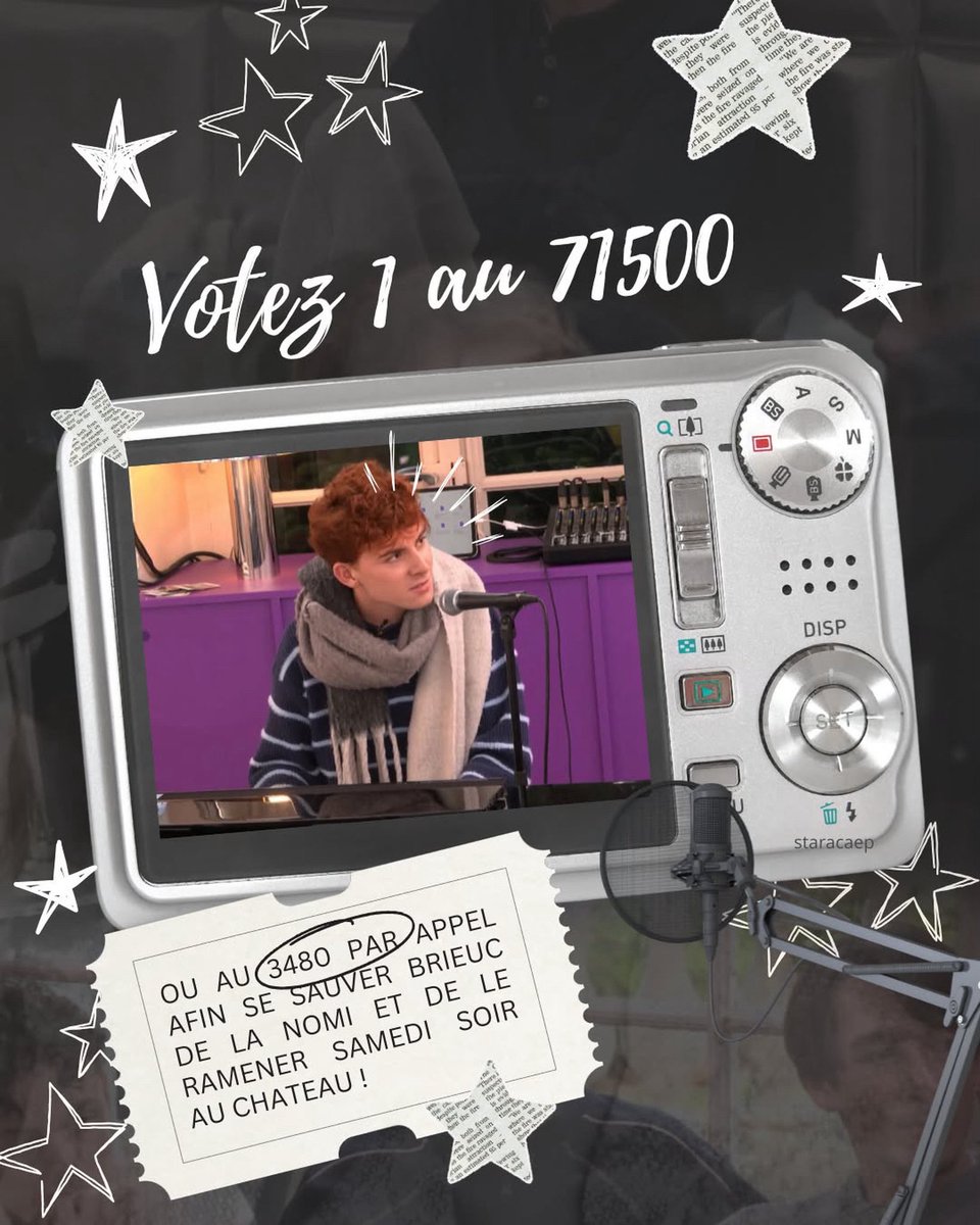 K8_hkz's tweet photo. Propagande!!!🫡
Votez 1 pour Brieuc par SMSau 71500 ou par appel au 3480 
Pour les personnes qui n’habitent pas en France voici le lien de sa cagnotte : https://t.co/v94LPYWtEr https://t.co/Id7ekNtZpx