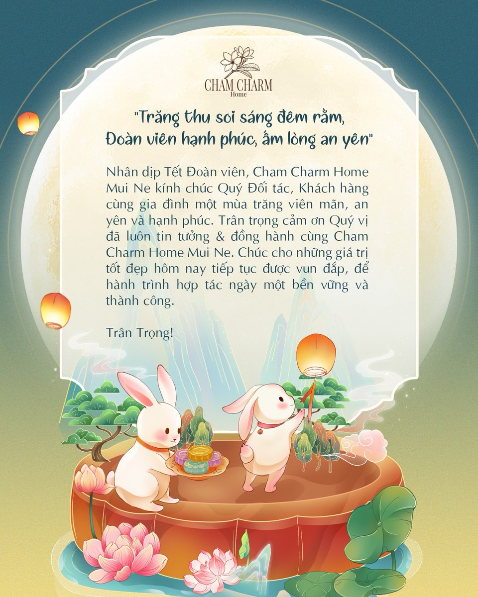 reesousa__'s tweet photo. Tết Đoàn viên, Cham Charm Home Mũi Né kính chúc Quý Đối tác, Khách hàng và gia đình mùa trăng viên mãn, an yên, hạnh phúc. Trân trọng cảm ơn sự tin tưởng, đồng hành; chúc hợp tác ngày càng bền vững, thành công. https://t.co/6R600iQ1Ao