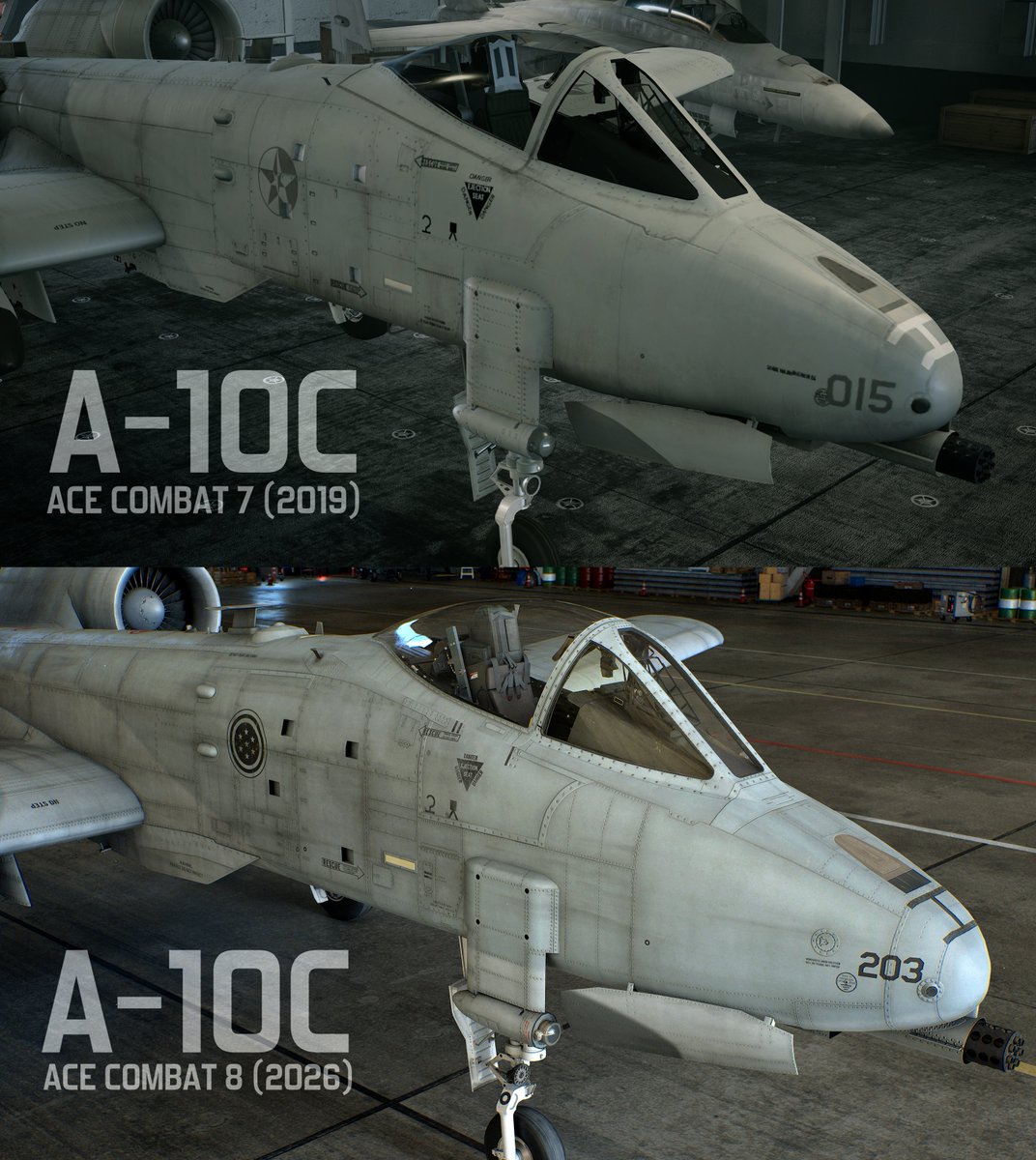 Fighterman_FFRC's tweet photo. Ace Combat 7 vs Ace Combat 8   
A-10C Model Comparison https://t.co/qwc0rW8uLO