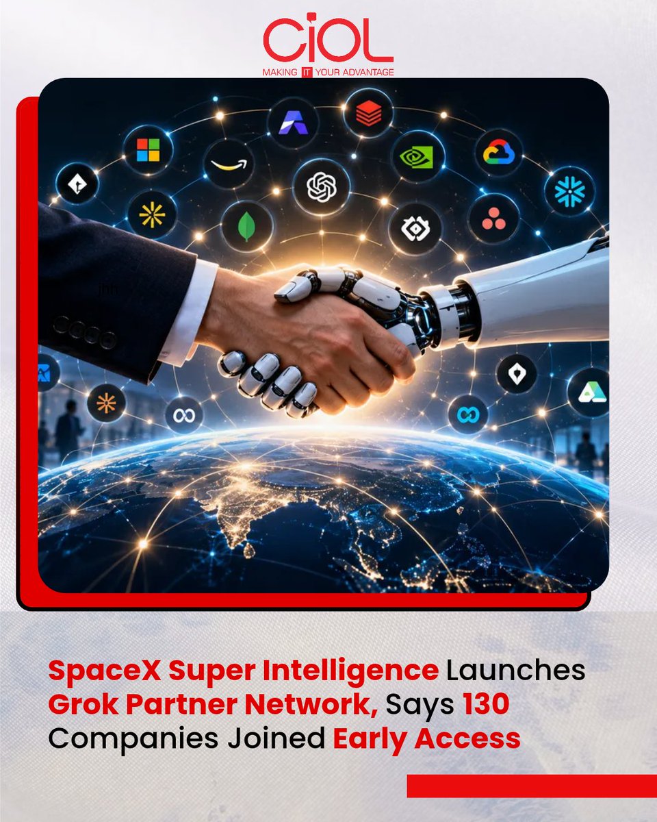CiOL_News's tweet photo. Grok Partner Network Launches

SpaceX Super Intelligence has launched the Grok Partner Network to help enterprises deploy Grok and integrate it with existing software environments. 

Read More: https://t.co/OC8wCKiOSU

#CIOL #Grok #AI #EnterpriseAI #ArtificialIntelligence https://t.co/Fsvu57HAMr