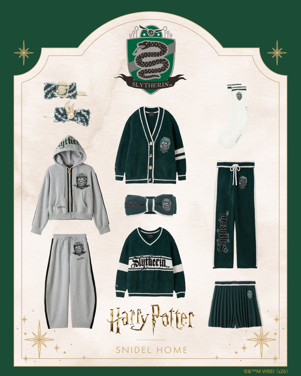 SNIDELHOME's tweet photo. ＼本日情報解禁⚜️／

🪄Special Collection✨
Harry Potter | SNIDEL HOME

ホグワーツの4つの寮からインスピレーションを得た
カレッジライクなアイテムに加え、
初登場のスウェットパーカーもラインアップ！🦉🧹✨
▶ https://t.co/y1VCN1sW8l

🕰10/30(Fri)よりオンラインストア・全国店舗にて発売！

#SNIDELHOME #スナイデルホーム
#HarryPotter #ハリポタ