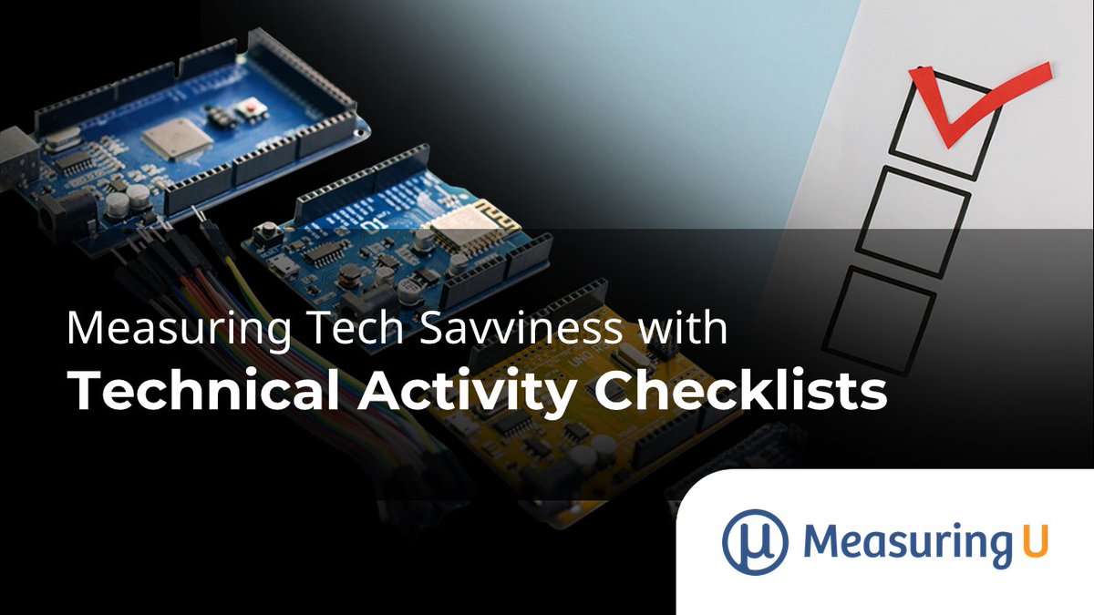 MeasuringU's tweet photo. Our analyses of three versions of a technical activity checklist indicate that a list of 16 activities is too much, 9 isn’t quite enough, and 10 is just right. https://t.co/BBeeEWpsBH https://t.co/ptr1rYWHxG