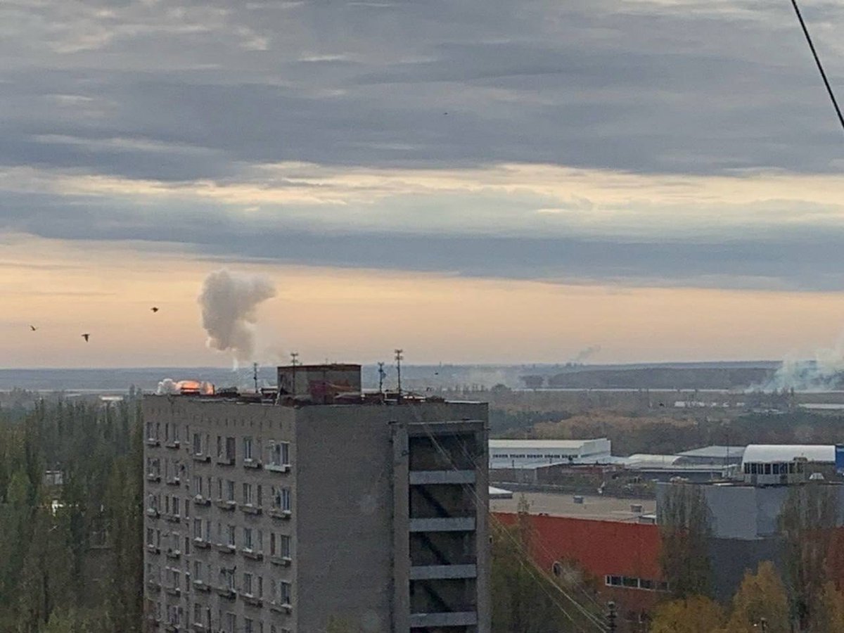 LXSummer1's tweet photo. 🇷🇺 Voronezh region, Russia ❗ 
💥🔥 A fire broke out near Baltimor military airfield in Voronezh on October 23, 2026, following a reported drone attack. ASTRA identified flames and smoke in eyewitness footage. Regional Governor Alexander Gusev said falling debris from intercepted aerial targets ignited dry grass; the fire was extinguished. No casualties were reported, while nearby outbuildings and several cars were damaged. The airfield hosts Russia’s 47th Guards Bomber Aviation Regiment.