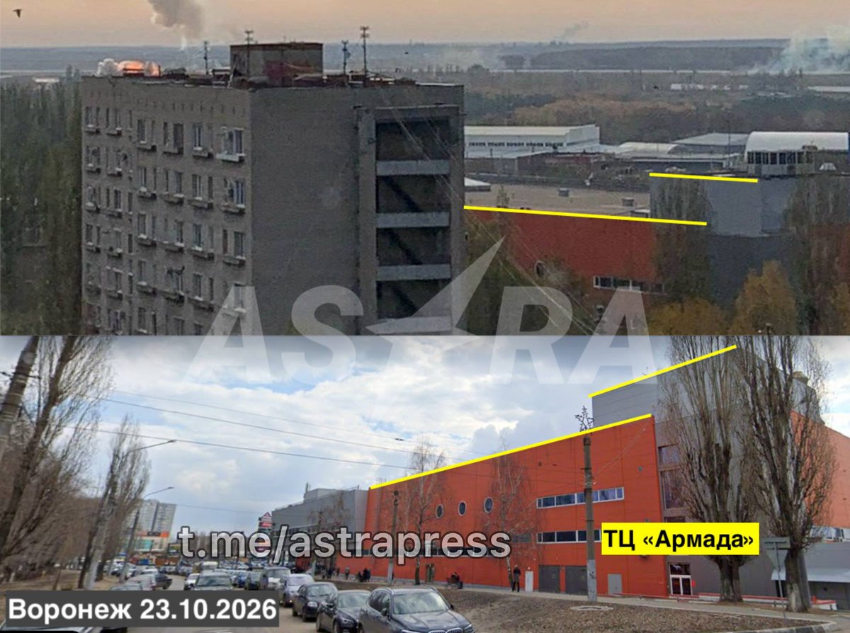 LXSummer1's tweet photo. 🇷🇺 Voronezh region, Russia ❗ 
💥🔥 A fire broke out near Baltimor military airfield in Voronezh on October 23, 2026, following a reported drone attack. ASTRA identified flames and smoke in eyewitness footage. Regional Governor Alexander Gusev said falling debris from intercepted aerial targets ignited dry grass; the fire was extinguished. No casualties were reported, while nearby outbuildings and several cars were damaged. The airfield hosts Russia’s 47th Guards Bomber Aviation Regiment.