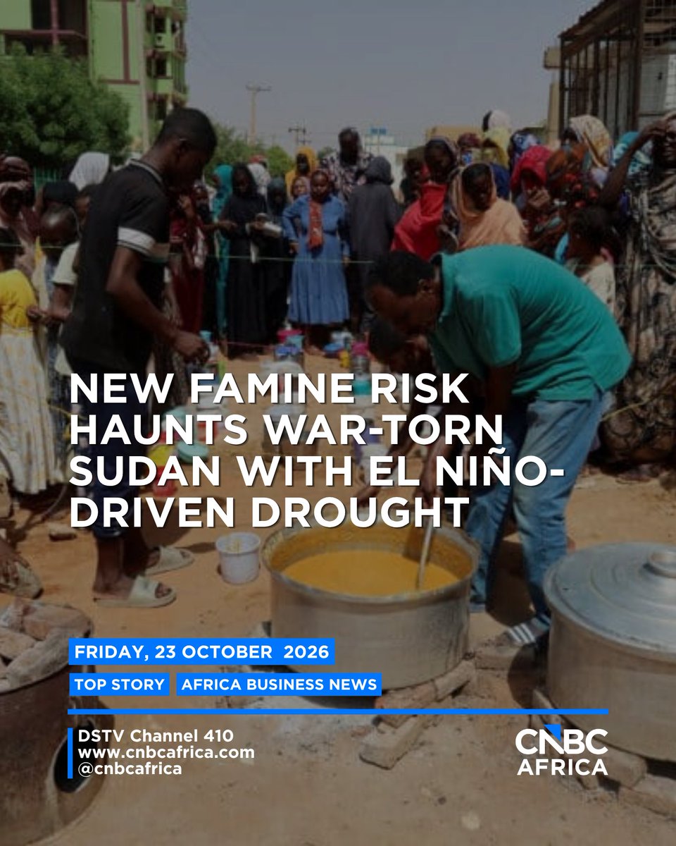 cnbcafrica's tweet photo. Across Sudan, farmers who have struggled to harvest their crops since a civil war flared in 2023 are now battling a new enemy that could plunge the nation back into famine: the weather. El Niño, the climate pattern threatening parts of Africa with floods, is bringing higher temperatures and drought to Sudan, where pockets of famine have already emerged during more than three years of conflict, mainly in areas under siege.

Read the full story here: https://t.co/ekudgHB0RI

#CNBCAfrica #DSTV410