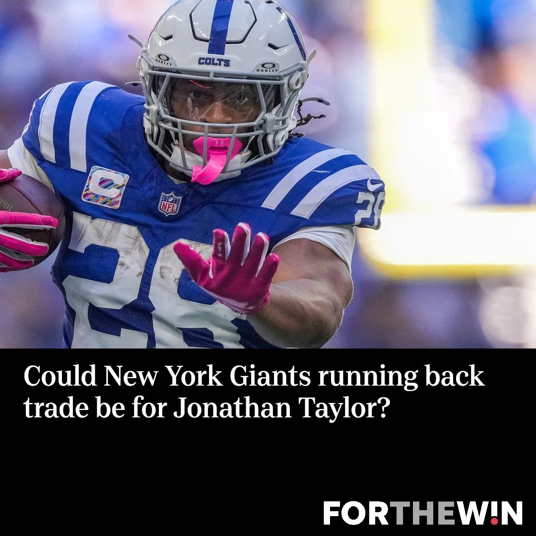 ForTheWin's tweet photo. Could New York Giants running back trade be for Jonathan Taylor? https://t.co/IvdayZf2wj

📸 Grace Hollars/IndyStar, USA TODAY Network via Reuters Co https://t.co/hT4WEmZM89