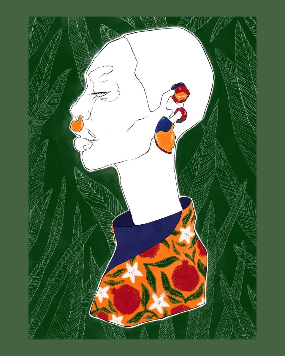 CanNev's tweet photo. From ink drawing to painting to digital illustration, this evolved over months. I kept the original ink lines intact, letting their varied thickness add character and body. Cheers to the process and finding the best outcome through play. https://t.co/TgYMHFrQ9c