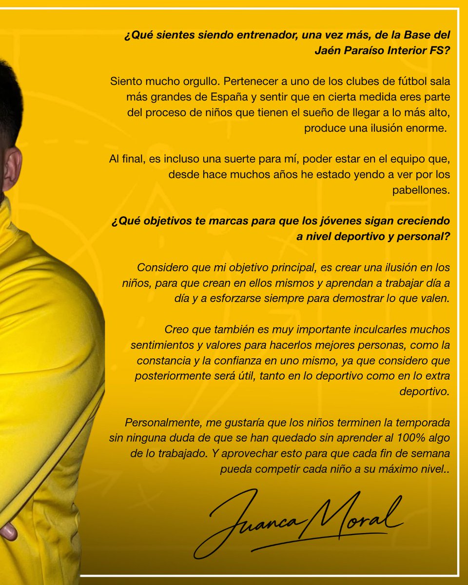JaenFSbase's tweet photo. 💛 Conoce a... Juanca Moral

👨🏻‍🏫 Entrenador del Cadete Clínica Olmo @JaenFS

#SomosJaén💛 https://t.co/EZzinDIUZj