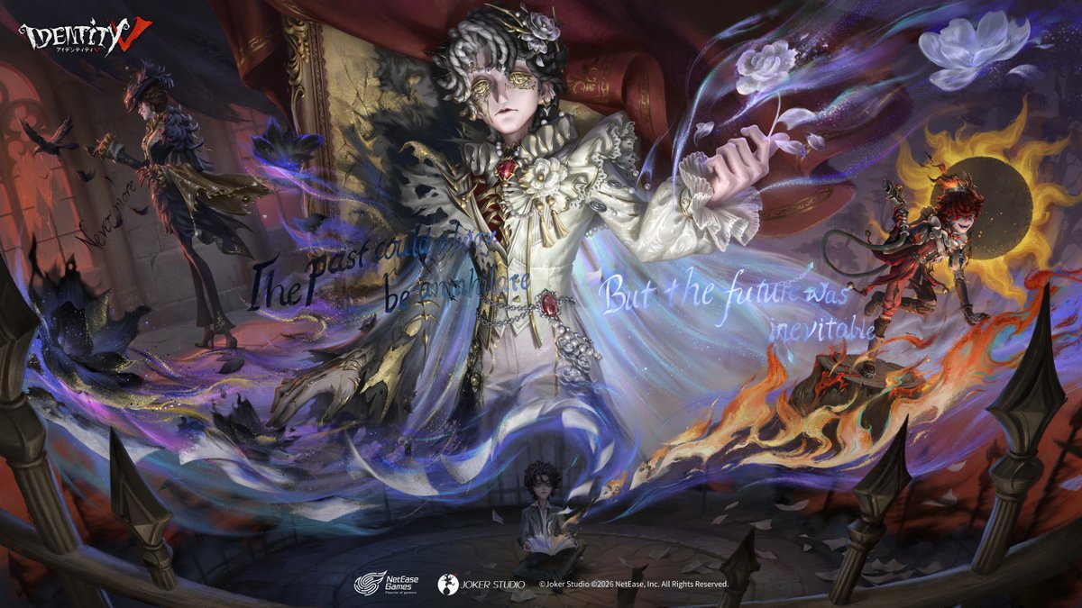 IdentityVJP's tweet photo. ◤S45・真髄2◢

続いては新真髄のお披露目なの！

新サバイバー ロイ・カフィさんの
限定URを含む、本を媒体にした
魔法容器たちの物語なの！

【UR衣装】出版編集者-未完成の残像
【SSR衣装】オペラ歌手-冥烏の終焉
【SSR衣装】火災調査員-半醒の夢

実装をお楽しみに♪

#IdentityV
#第五人格 https://t.co/hfYhkwwcNS