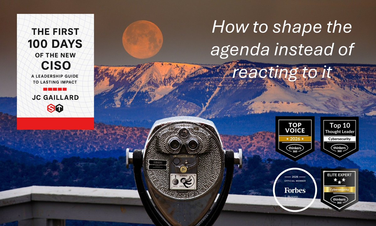 corixpartners's tweet photo. The First 100 Days of the New #CISO >> A #Leadership Guide to Lasting Impact

How to shape the agenda instead of reacting to it

Buy it here on @Amazon >> https://t.co/j58Xp0PVho

#tech #cybersecurity #business #governance #management #organization #CIO #CTO #CEO #cyberresilience https://t.co/h7syA20Xg6