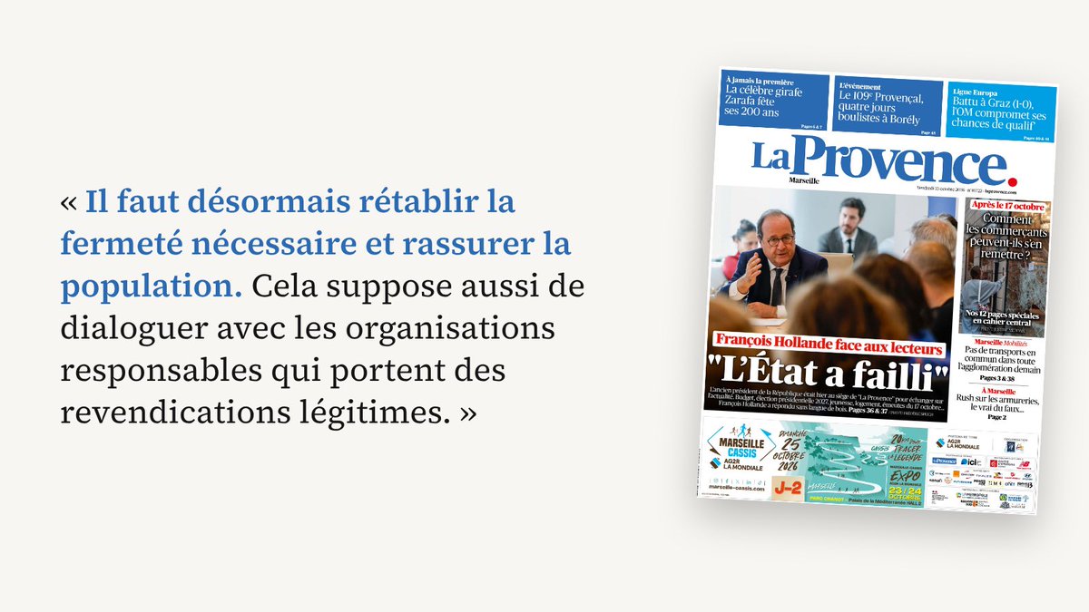 fhollande's tweet photo. Retrouvez mon interview face aux lecteurs de @laprovence ici : https://t.co/vidsTPvwKC https://t.co/4WRNWpRFLB