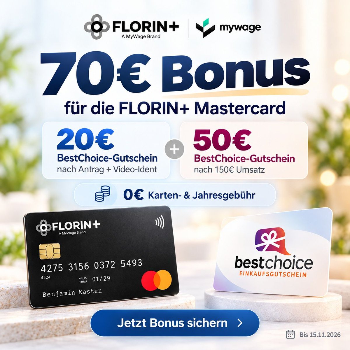 MonsterDealz's tweet photo. 70€ Bonus für die kostenlose Florin+ Mastercard sichern! 💳 20€ BestChoice von MonsterDealz + 50€ BestChoice von Florin+ bei 150€ Umsatz. Keine Jahresgebühr – Aktion bis 15.11.! 🔥 https://t.co/RHgt4l5Kab #FlorinPlus #Kreditkarte #Deal https://t.co/qRNIOjZ0KN