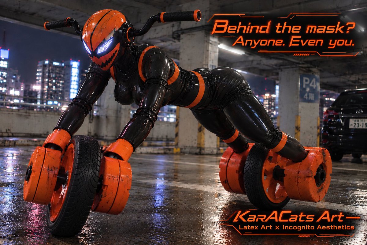 BaronessVespera's tweet photo. Wanna take a ride? Or be the ride? 😈🎃

Halloween party? Not every night… 🖤

#Halloween #HalloweenArt #LatexArt #ConceptArt #AIArt #ArtPhotography #IncognitoAesthetics https://t.co/NcG8bX2xDc