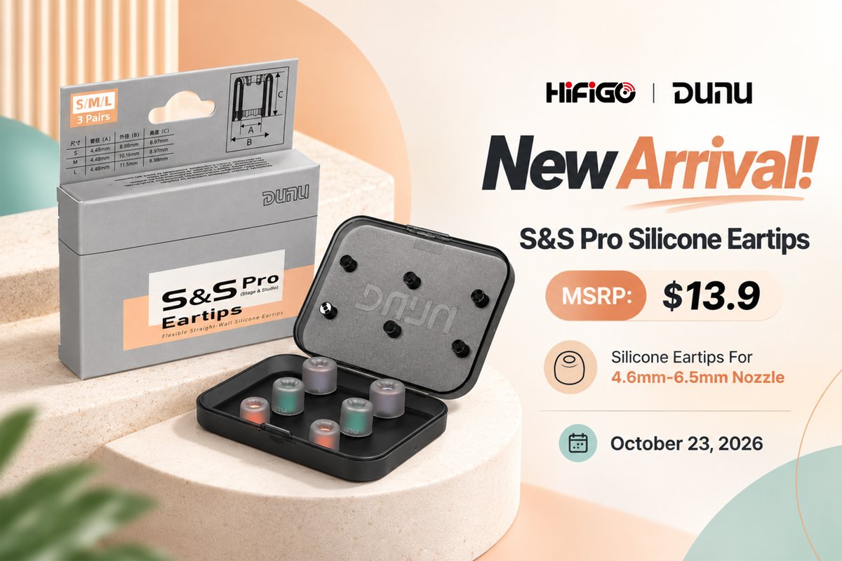 HiFiGoAudio's tweet photo. 🎉Love @DUNU_Headphone  S&amp;S eartips? S&amp;S Pro is now available at HiFiGo!⬆️
🎧Enjoy familiar comfort, standout colors, and multiple sizes.👂

🔗HiFiGo: https://t.co/UUi1nPlY9F
🔗AliExpress: https://t.co/pO0JM1gBAc
#HiFiGo #DUNU #SSPro #Eartips #IEM #HiFi #Audiophile #acessories https://t.co/5OReua847t