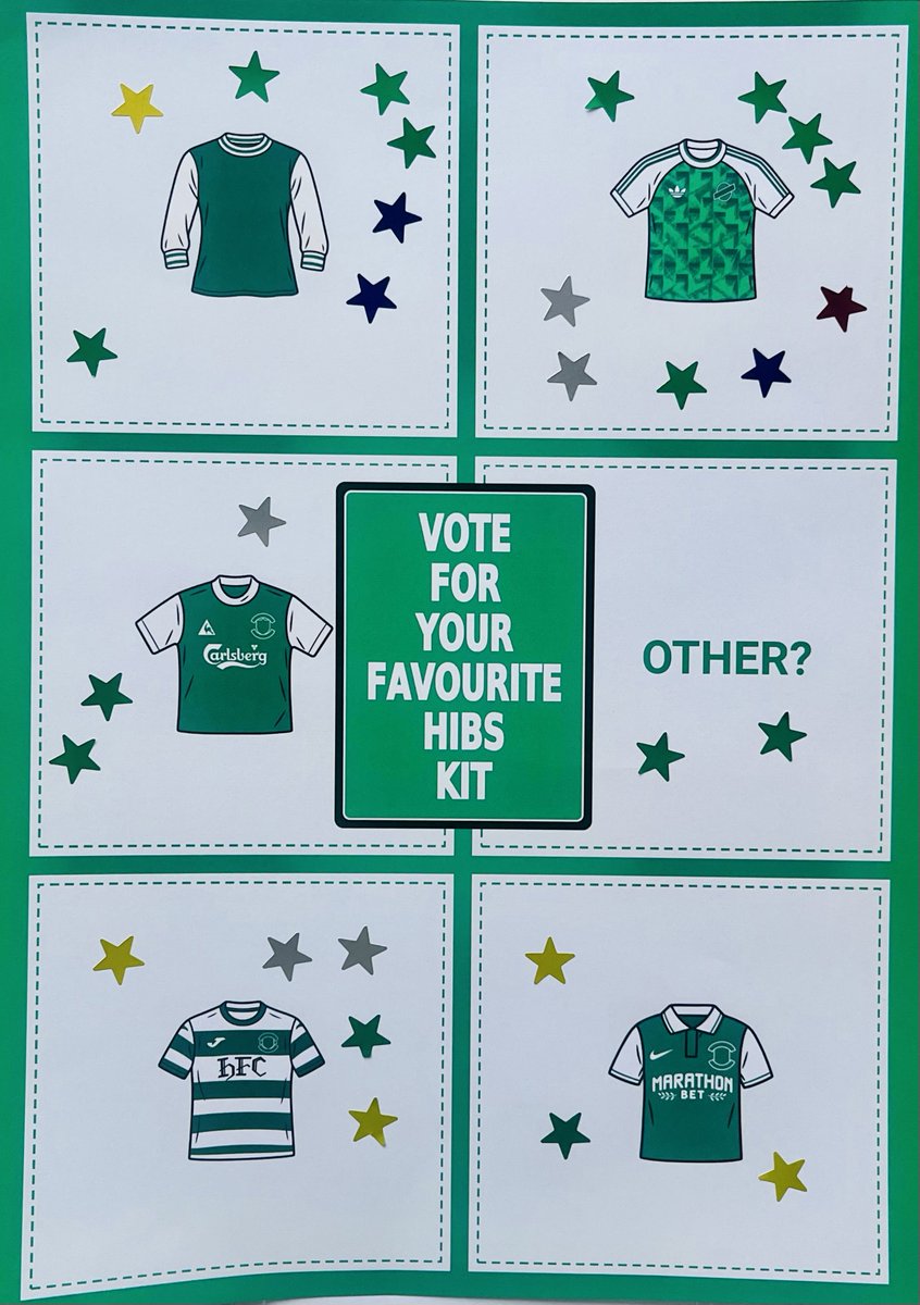 PersevereOG's tweet photo. A few of the responses to our favourite Hibs kit display at last weekend’s Persevere pop-up! 💚

Plenty of classics in the mix, but which Hibs kit is your all-time favourite? 👀

Let us know in the comments! 👇🇳🇬 https://t.co/hhiJFWwpfg