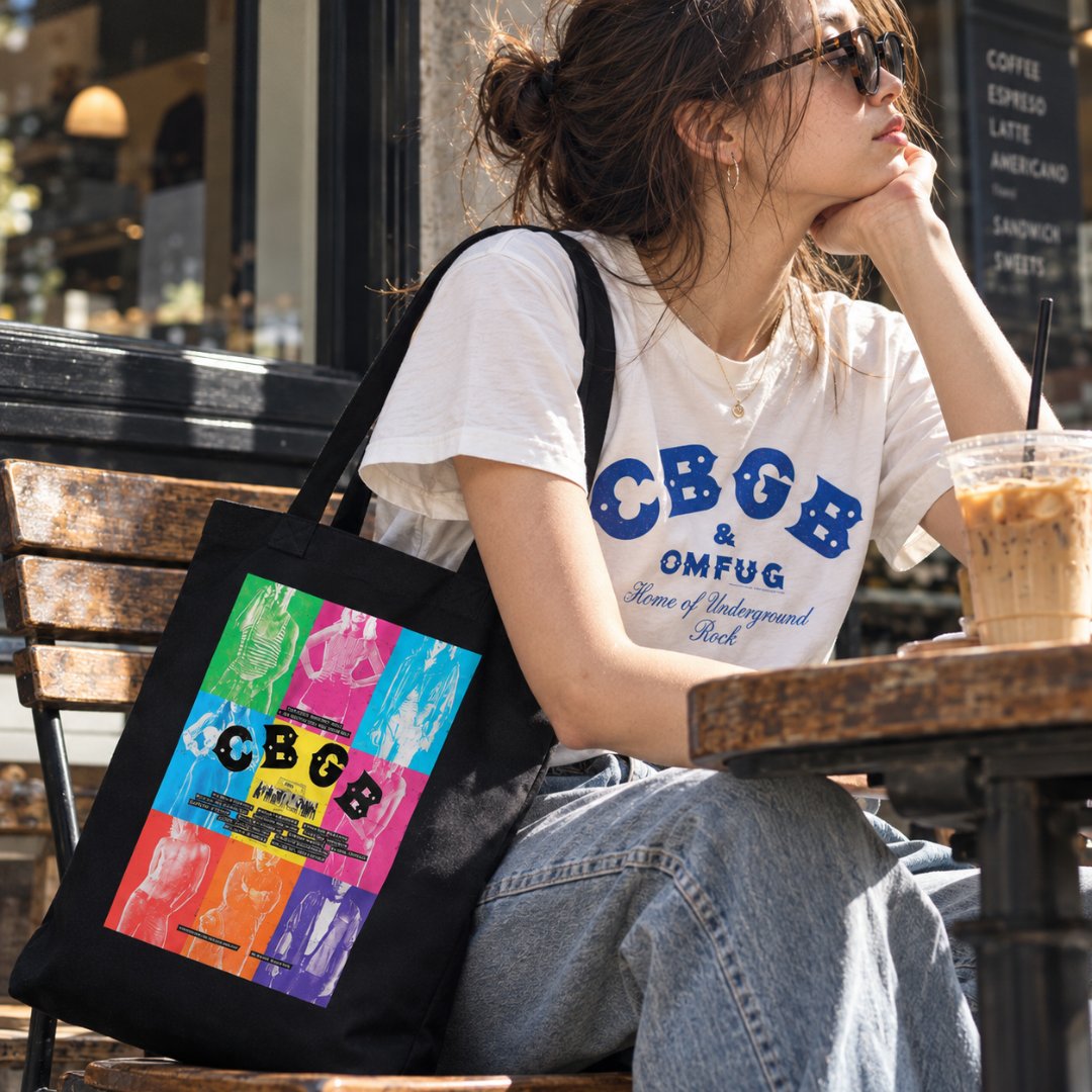 PgsStore's tweet photo. IGGY POP、RAMONES、BLONDIE──

ニューヨーク・パンクの歴史を変えた、
伝説のライブハウス「CBGB」🎸

その誕生を描いた映画
『CBGB ニューヨーク、PUNKが生まれた場所』が
ただ今公開中！🎥

PGSでは公開記念の公式グッズを販売！
限定50枚のブラック仕様トートバッグは、
カラフルなデザインが目を惹くスペシャルな逸品です🎵

▼CBGBグッズをチェック
https://t.co/35gIglqMP3

#CBGB