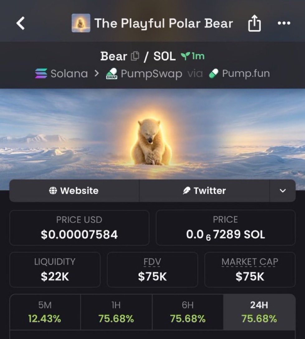 memecallsT's tweet photo. 25x up on $BEAR

EHsTvXsE9LKgmzEhY51hadrQRMNQTwmuKoLPpPYWpump https://t.co/CqOpr8Typk