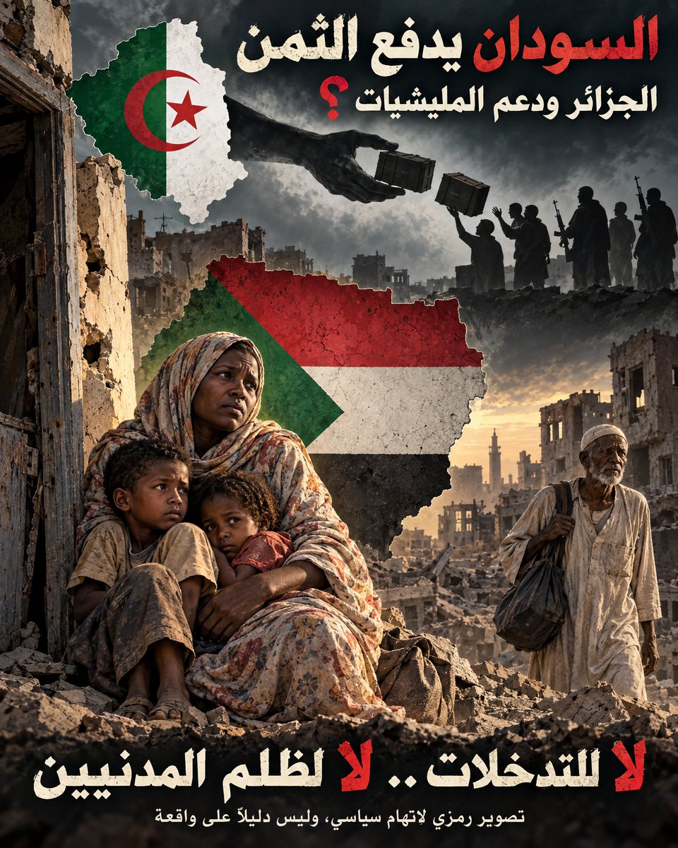 Yas1r_Mohamed's tweet photo. الجزائر تتحدث عن مؤامرات ولعب بالنار كلما استقبلت دولة خليجية ضيفاً رسمياً، بينما سجلها في المنطقة مكتوب بالتدخل والدعم غير المشروع. زيارة ماكرون لأبوظبي جزء معلن من جولة خليجية واضحة، والإمارات تدير علاقاتها أمام العلن دون حاجة إلى تخفي أو دعم فصائل تحت الطاولة.
أما الجزائر، فقد سمحت تاريخياً لفصائل المعارضة التشادية بإقامة مقرات على أراضيها، وتدخلت مراراً في التوازنات الداخلية تحت غطاء الوساطة أو الحسابات الأمنية، وأطالت أمد عدم الاستقرار كلما تعارض مع مصالحها. وفي مالي، اتُهمت مراراً باستضافة شخصيات معارضة وتوفير عمق خلفي لحركات مسلحة وطوارقية، حتى أسقطت مسيرة مالية، بينما كانت تقدم نفسها وسيطاً في الوقت نفسه. وفي السودان، استقبلت قادة عسكريين ومنحتهم شرعية دبلوماسية، وعملت في المحافل الدولية على حماية أحد أطراف النزاع، ثم يخرج إعلامها ليتهم الآخرين وكأن يدها نظيفة.
والأوضح دعمها المستمر لجبهة البوليساريو، وهي حركة مسلحة غير حكومية، بدعم علني «مهما كان الثمن». وفي النيجر، نشرت طائرات مقاتلة لدعم نظام عسكري بعد محاولة انقلاب، في خروج صريح عن خطاب «عدم التدخل». ثم تقطع علاقاتها الدبلوماسية مع أكثر من طرف وتغلق مجالها الجوي، بينما شعبها يواجه أزمات اقتصادية داخلية.
الدولة التي بنت جزءاً من نفوذها على دعم الجماعات المسلحة والمعارضات في تشاد ومالي والسودان والساحل، هي آخر من يحق له توجيه الاتهام لدولة تستقبل ضيوفها بوضوح وتبني شراكاتها علناً. سياسة دعم الميليشيات لا تجلب إلا العزلة والمزيد من التوتر، وهذا ما يدركه حتى من يريد الخير للجزائر نفسها.
#الجزائر #الإمارات #السودان #تشاد