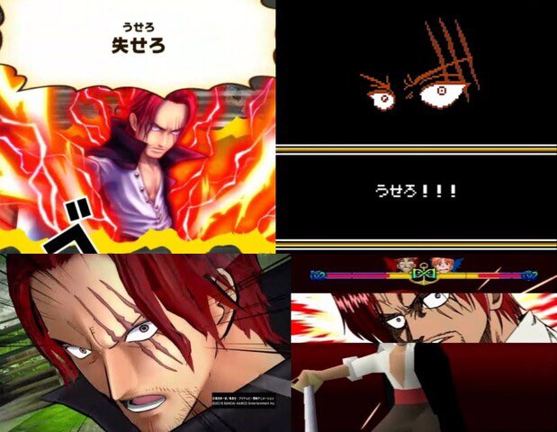 Tempei_Asuka's tweet photo. シャンクス、人気キャラなのに最近までまともな戦闘シーンが無かったので
ワンピースのゲーム作品では
・近海の主を追い払った時の「失せろ」のシーンが捏造必殺技として実装される←わかる
・仲間との宴会シーンや白ひげと飲み交わすシーンが捏造必殺技として実装される←それは明らかにおかしいだろ https://t.co/Xfx8tYgS4W