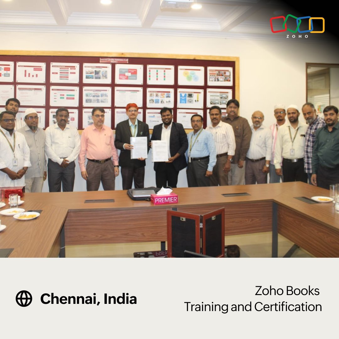 ZohoBooks's tweet photo. Exciting news! We have officially partnered with The New College, Chennai as of August and signed an MoU to facilitiate our industry-led training programs on Zoho Books for their students.

Many thanks to Principal Dr. M. Asrar Sheriff, Research Dean Dr. Thothadri Sethuraman, members of the management, the faculty, and most importanly, the students of The New College, Chennai for their part in furthering this initiative and for establishing a Zoho Centre of Excellence on campus.

We look forward to working with The New College and supporting the career goals of their students through relevant and current skill development initiatives!

#ZohoBooks #MoU #CollegePartnerships #CapabilityDevelopment