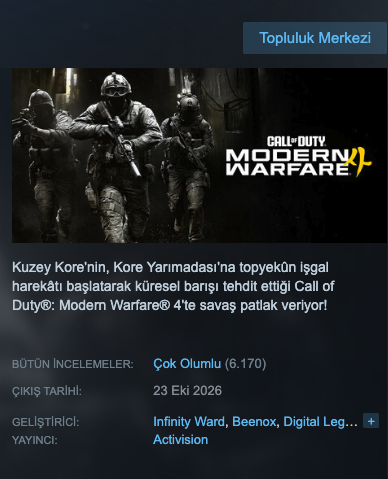 webtekno's tweet photo. Call of Duty: Modern Warfare 4, Steam'de son 16 yılın en yüksek kullanıcı beğenisini alan Call of Duty oyunu oldu!

📌 2010'da yayımlanan Black Ops'tan bu yana serinin en yüksek olumlu değerlendirme oranına ulaşan oyun, Steam'de %90'ın üzerinde olumlu yorum aldı. https://t.co/yU6bjpyU4N