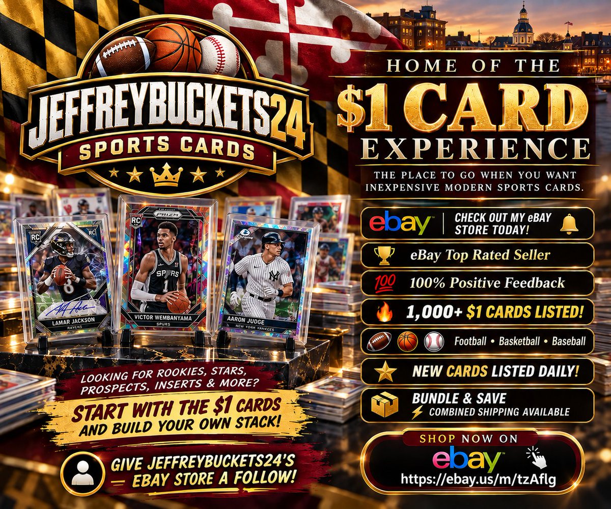 SOMDBreakers's tweet photo. @TheShop_CC 🔔CHECK OUT MY EBAY STORE TODAY🔔

https://t.co/yLdFlxC7Ib

🌟 Ebay Top Rated Seller 🌟 
💥 100% positive feedback 💥
🚀 >2000 $1 Cards listed! 🚀 

⚡️ Bundle deals - Combined Shipping ⚡️ 

🚨 NEW CARDS LISTED DAILY! 🚨

👊 GIVE THE STORE A FOLLOW 👊 https://t.co/EF2w80vSr7