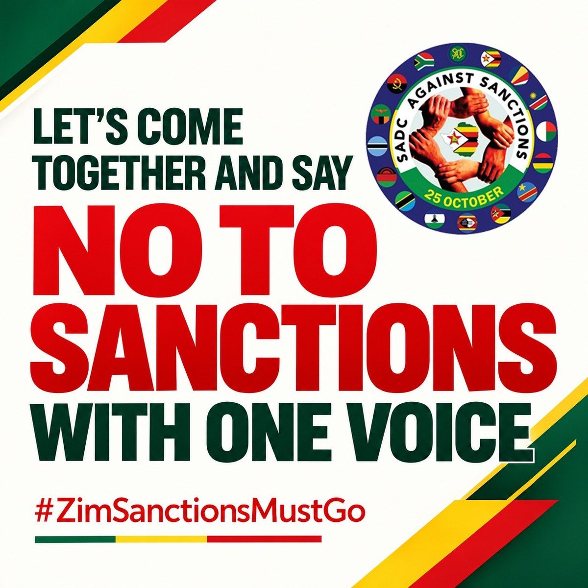 TendaiCombat's tweet photo. As the country celebrates its COMESA Chairmanship and other economic achievements,we call upon every Zimbabwean citizen to raise their voices against unjustified sanctions. 
#ZimSanctionsMustGo https://t.co/GYhiMFO4Uf