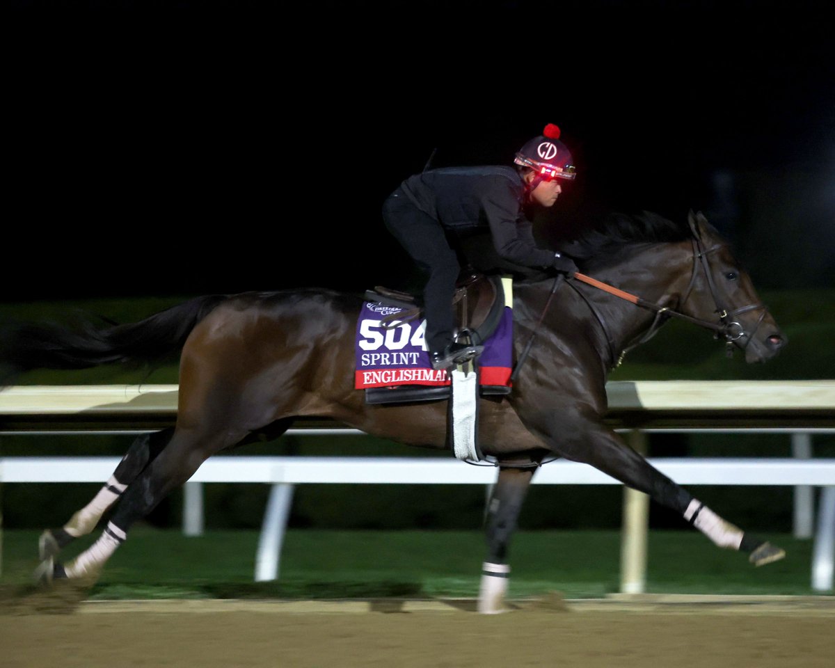 coadymediaUSA's tweet photo. ENGLISHMAN worked lights out (literally) this morning at @keeneland! What an absolute monster of a racehorse. 4F :47.29. And he did it easy!! https://t.co/CV25dRDVhM