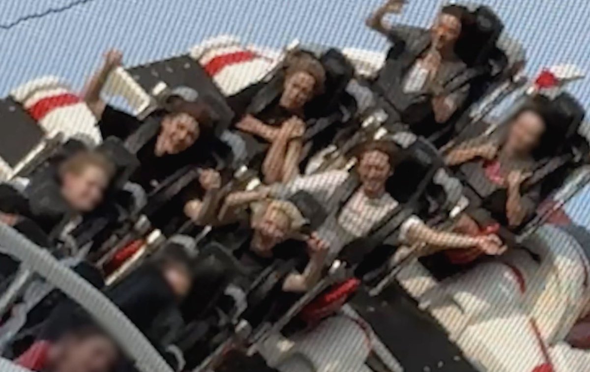 pinkyumenjoyer's tweet photo. taki holding fuma’s hand with both his hands on the rollercoster😭😭🩷🩷the difference between yumaki and futaki is taking me out LOLL TAKI WAS SO SCARED https://t.co/KCOqDEwnMS