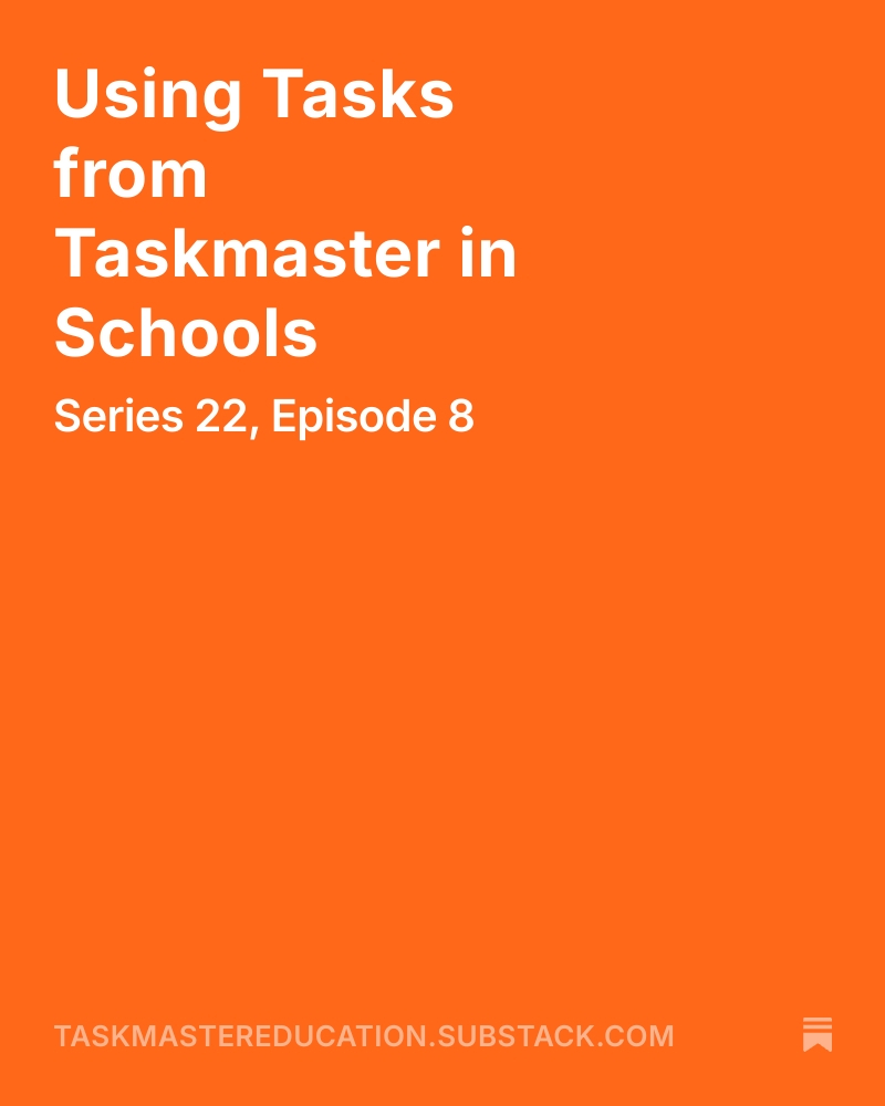 TaskmasterEdu's tweet photo. Following last night's episode of Taskmaster we take a deep dive into the tasks to explore which ones we can use at Taskmaster Club. This week, there were some absolute crackers and we can use elements of most tasks, if not directly replicate them. 

https://t.co/2LLs53102c https://t.co/LYWfNyMBcj