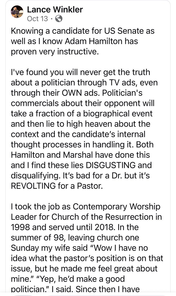Bogey811's tweet photo. @SlimWiggy Friend and former COR Contemporary Worship Leader would like you to know the real Adam Hamilton https://t.co/irTGEenvH9