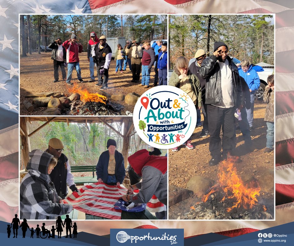 OppIncOrg's tweet photo. 🎖️ Every tradition carries a story!

Our adults took part in a Scouts flag retirement ceremony, learning about the meaning behind properly retiring a flag and the importance of honoring symbols of service, community, and tradition.

#OpportunitiesInc https://t.co/VEIM6CQhJk