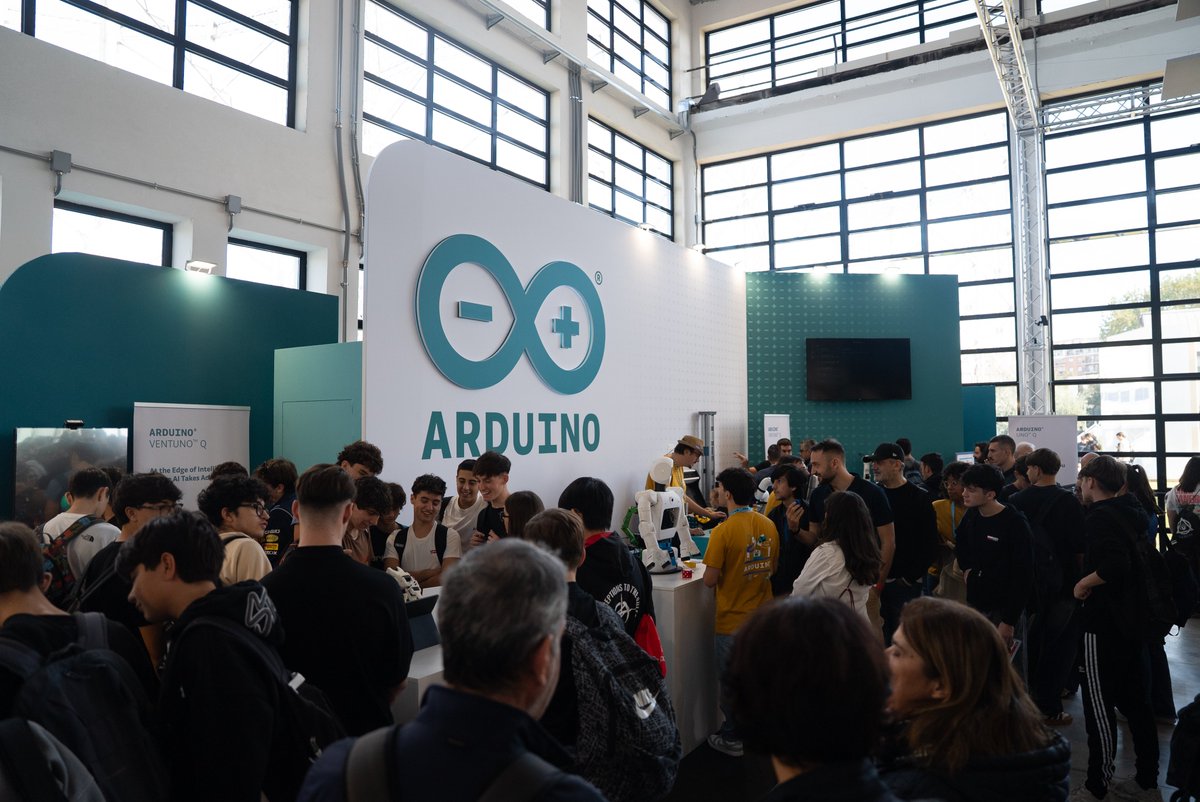 arduino's tweet photo. Good morning, @MakerFaireRome ! 🚀 

Day 1 is officially underway and we’re starting strong! We can't wait to meet you and show you what Arduino is all about. Come check out our live demos and chat with the team. We’re here all weekend through Sunday!

📍 Find us in Hall N
👇 Tag us in your Maker Faire photos today!
#MakerFaire2026 #Arduino