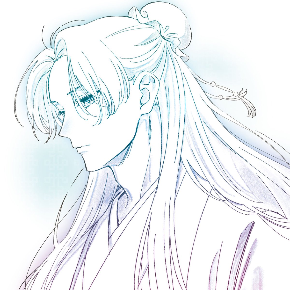 keiuzuki's tweet photo. the cover illustration for AIYOU is Jinshi yearning and it's so fitting given the ED is showing the moon/poppy hairpin in his hand and then Maomao receiving it 🥺 https://t.co/csmKagWMv7