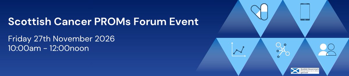 CMOProgramme's tweet photo. Registration is now OPEN for the Scottish Cancer PROMs Forum on 27/11, 10am-12noon!  We will be sharing early findings from the evaluation of the Scottish Cancer PROMs Toolkit, with insightful presentations and thought provoking discussions/questions.   https://t.co/PIpBrM6z0y https://t.co/oMlmAFJGy9