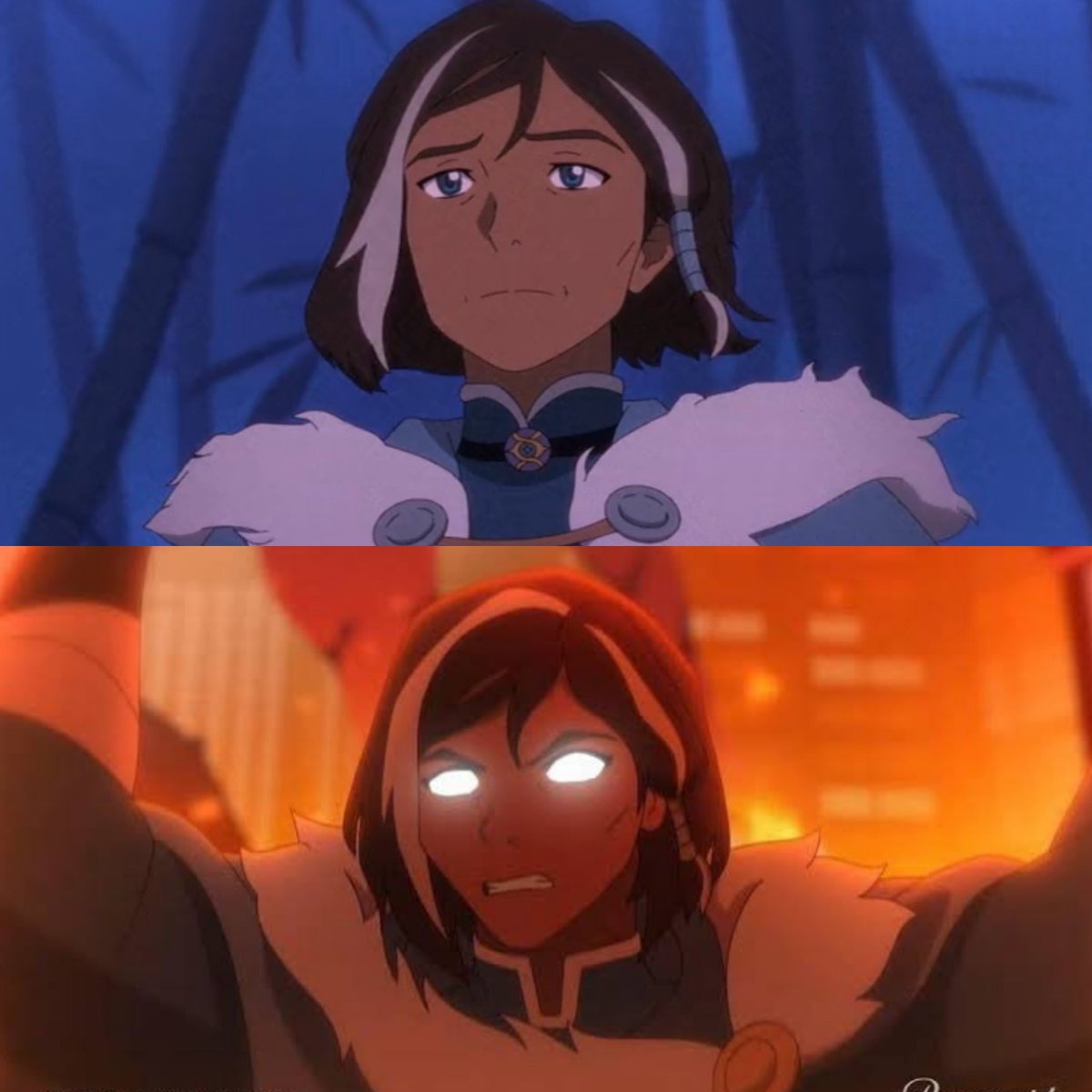 viarcanelvr's tweet photo. WAIT. REAL KORRA WAS WEARING HER NECKLACE WHILE EVIL KORRA ISNT. https://t.co/HIAV5P5UTo